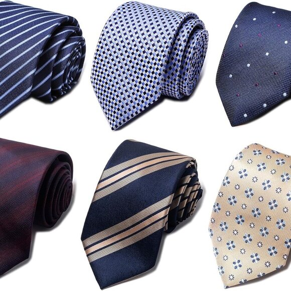 Tie For Men Necktie Woven Jacquard Neck Ties Set 6 PCS